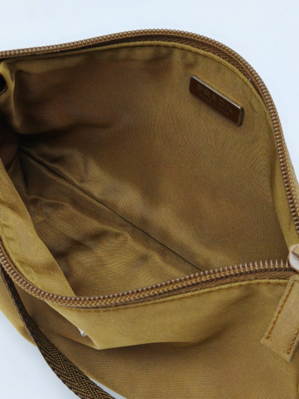 PRADA Vintage Nylon Mini Shoulder Bag Brown Accessory Pouch 2000s Y2K - Picture 13 of 14